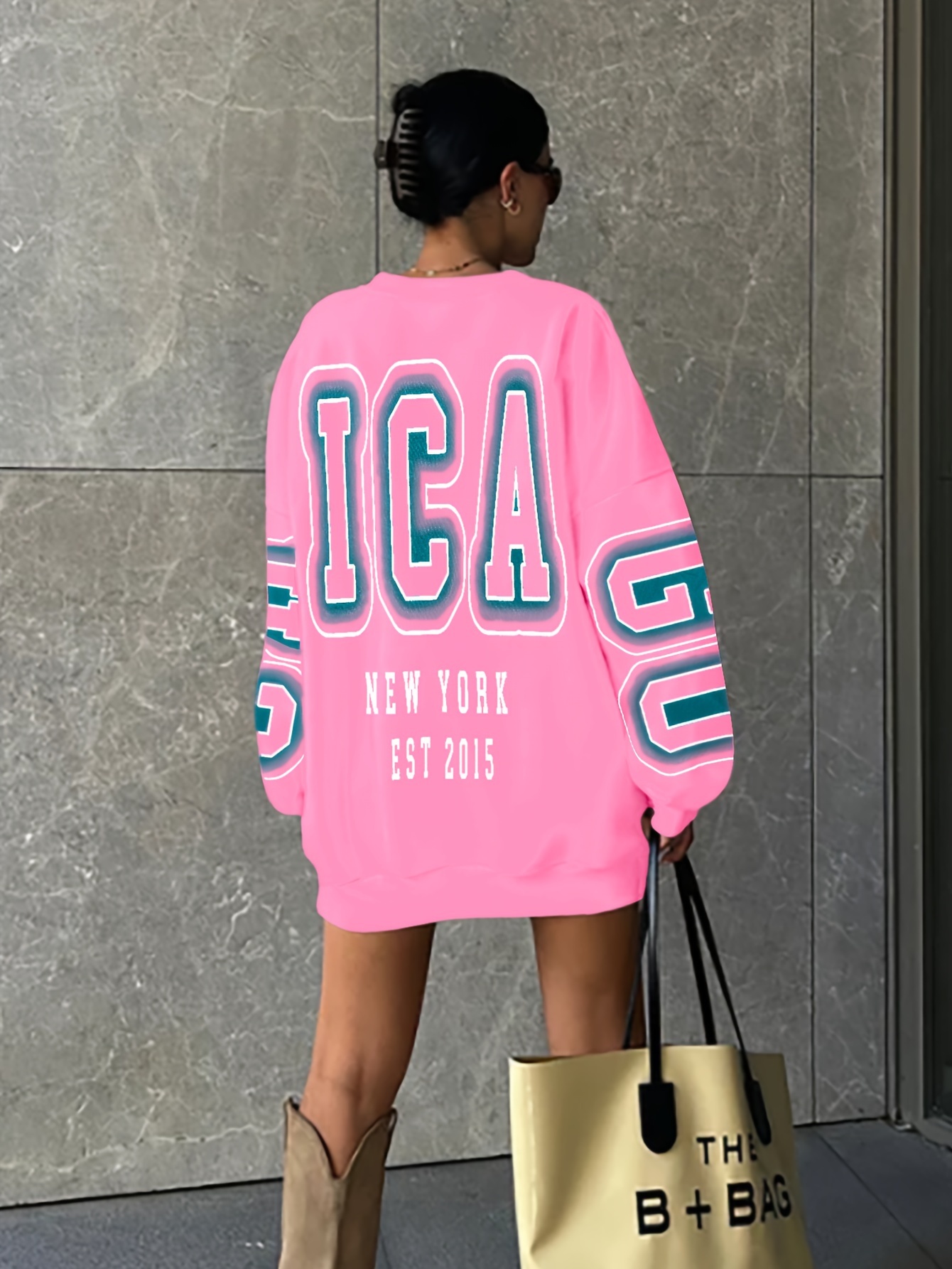 letter print drop shoulder sweatshirt casual long sleeve crew neck sweatshirt for fall winter womens clothing details 33