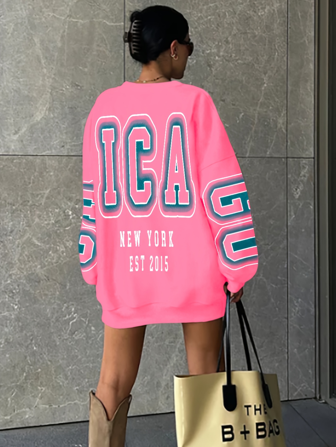 letter print drop shoulder sweatshirt casual long sleeve crew neck sweatshirt for fall winter womens clothing details 61