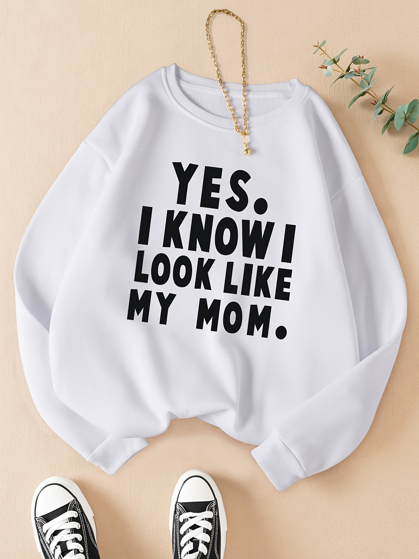 my mom print graphic pullover long sleeve crew neck casual every day sweatshirt womens clothing details 6