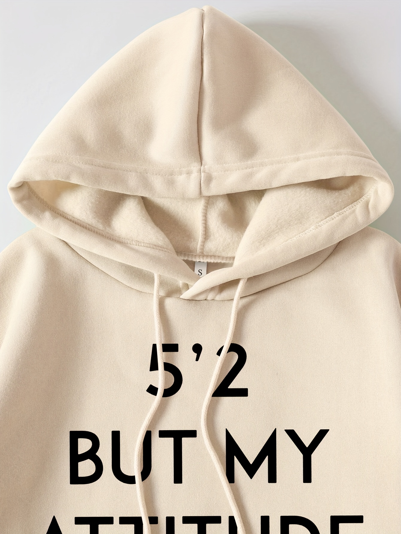 letter print kangaroo pocket hoodie casual long sleeve drawstring hoodies sweatshirt womens clothing details 4