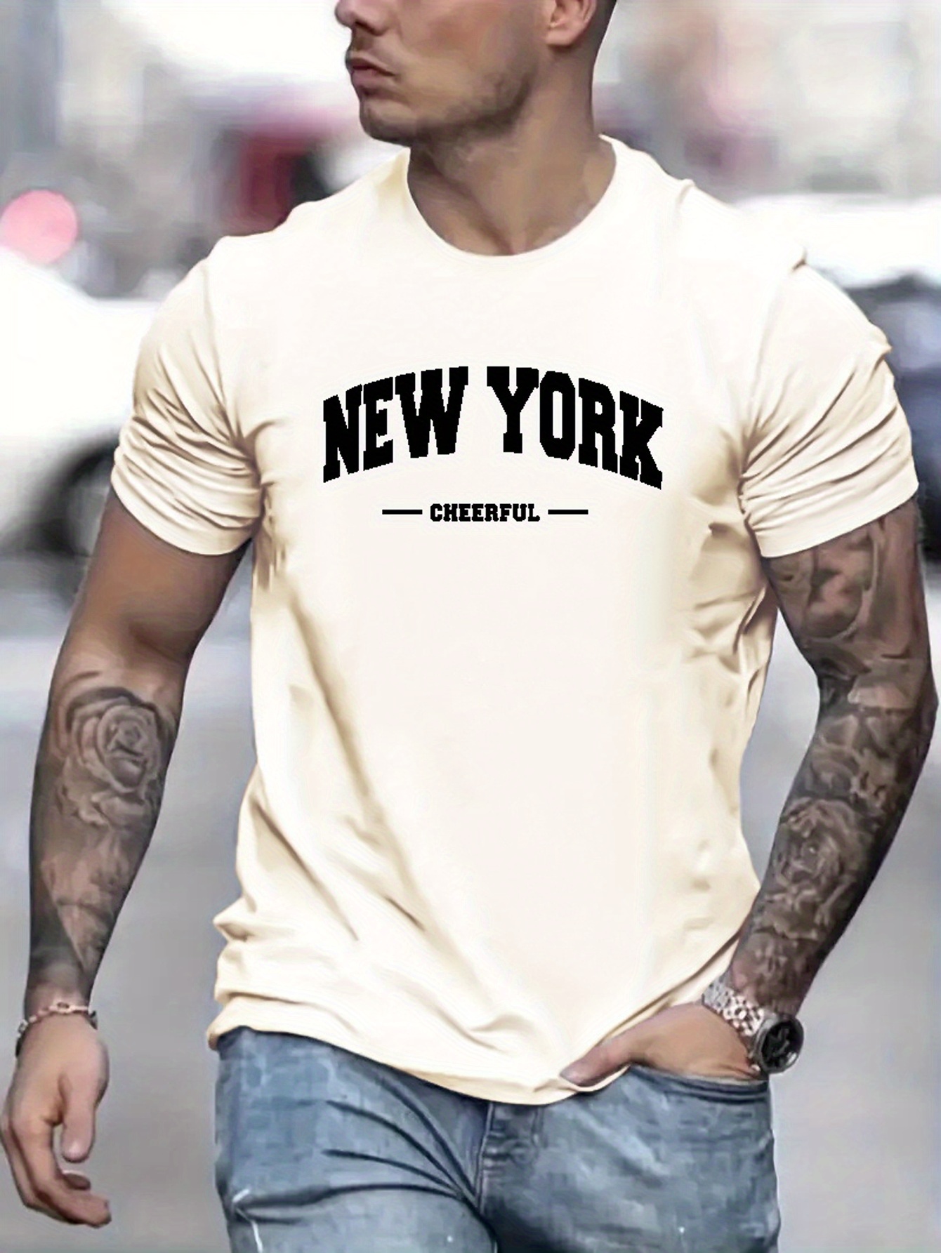 new york cheerful print t shirt tees for men casual short sleeve t shirt for summer details 11