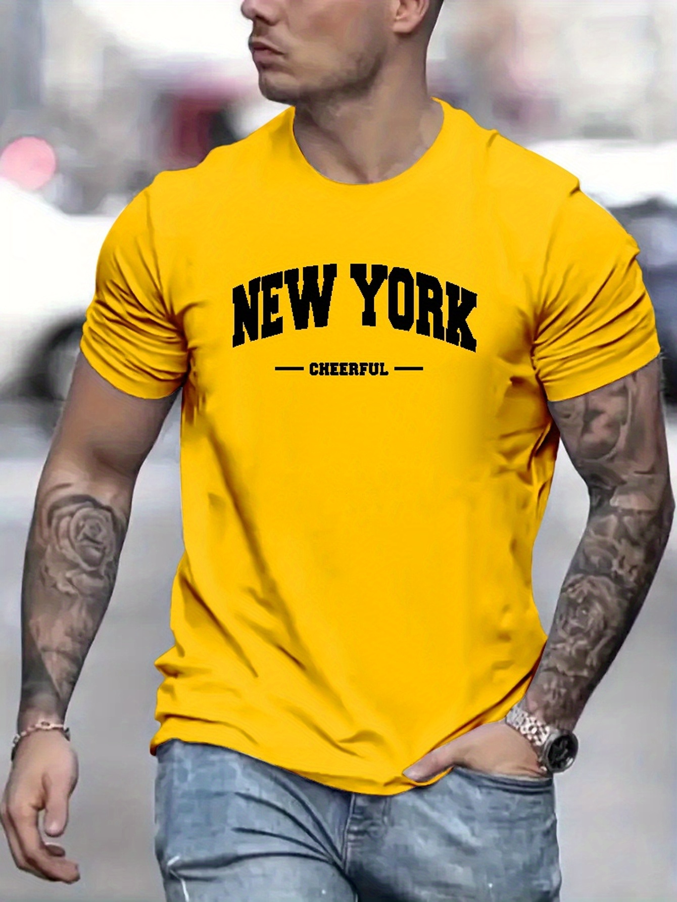 new york cheerful print t shirt tees for men casual short sleeve t shirt for summer details 23