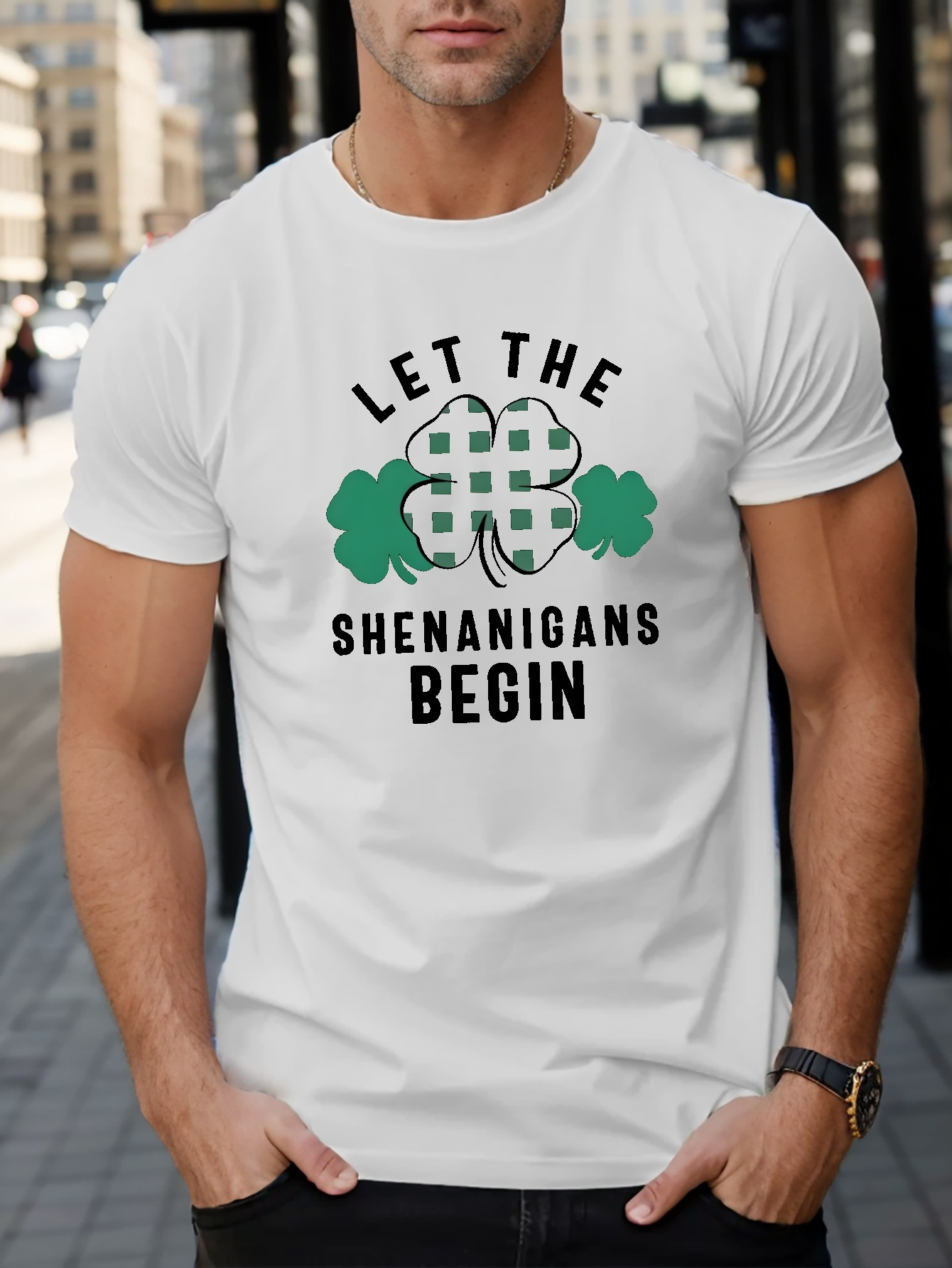 let the shenanigans begin print t shirt tees for men casual short sleeve t shirt for summer details 0