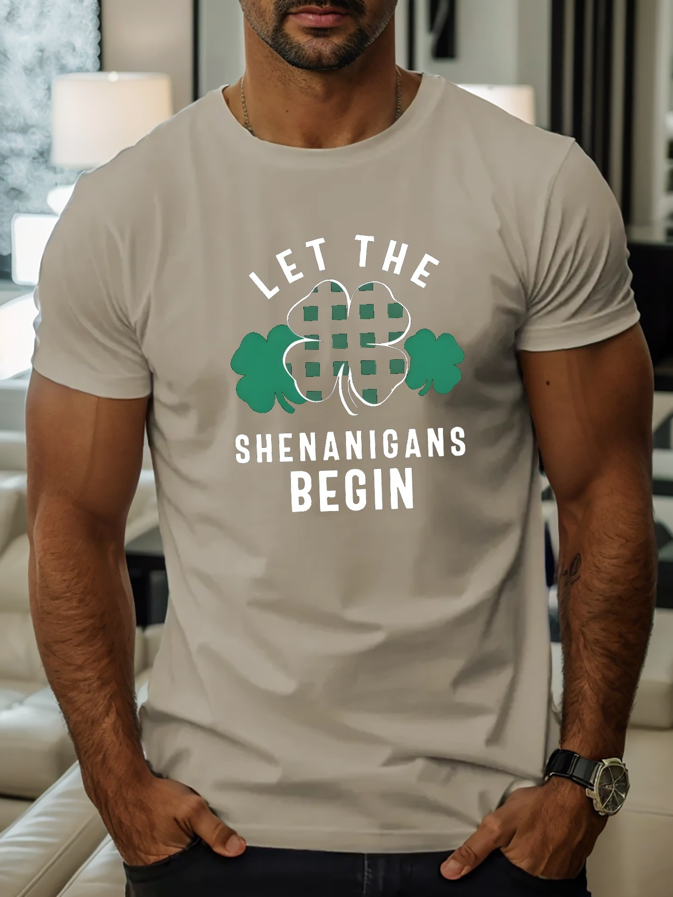 let the shenanigans begin print t shirt tees for men casual short sleeve t shirt for summer details 10