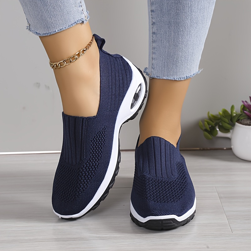 womens solid color casual sneakers soft sole platform air cushion walking shoes breathable low top shoes details 3