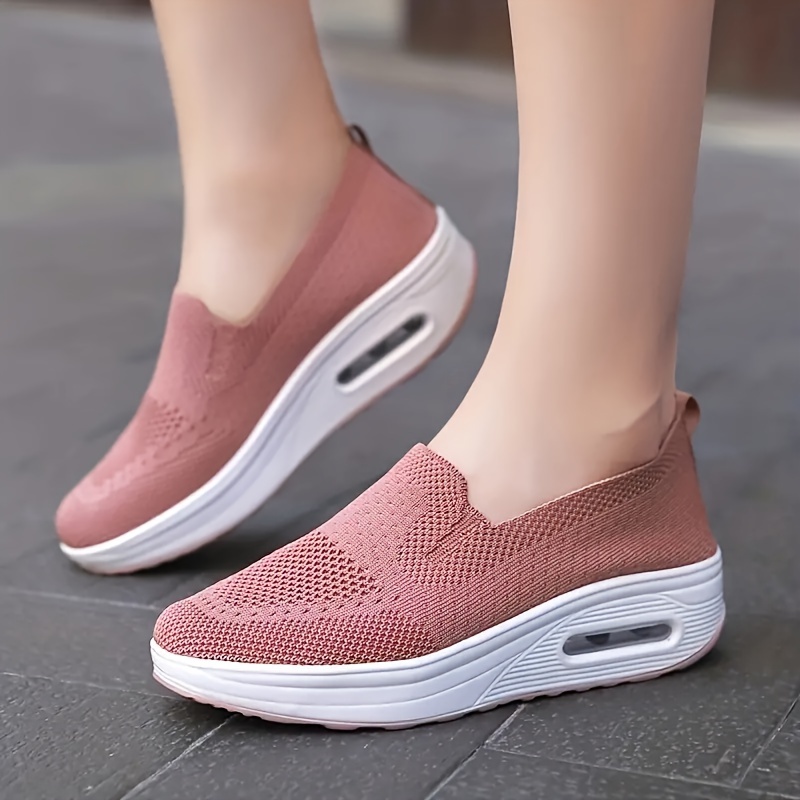 womens platform sock shoes air cushion slip on low top shoes comfortable walking shoes details 3