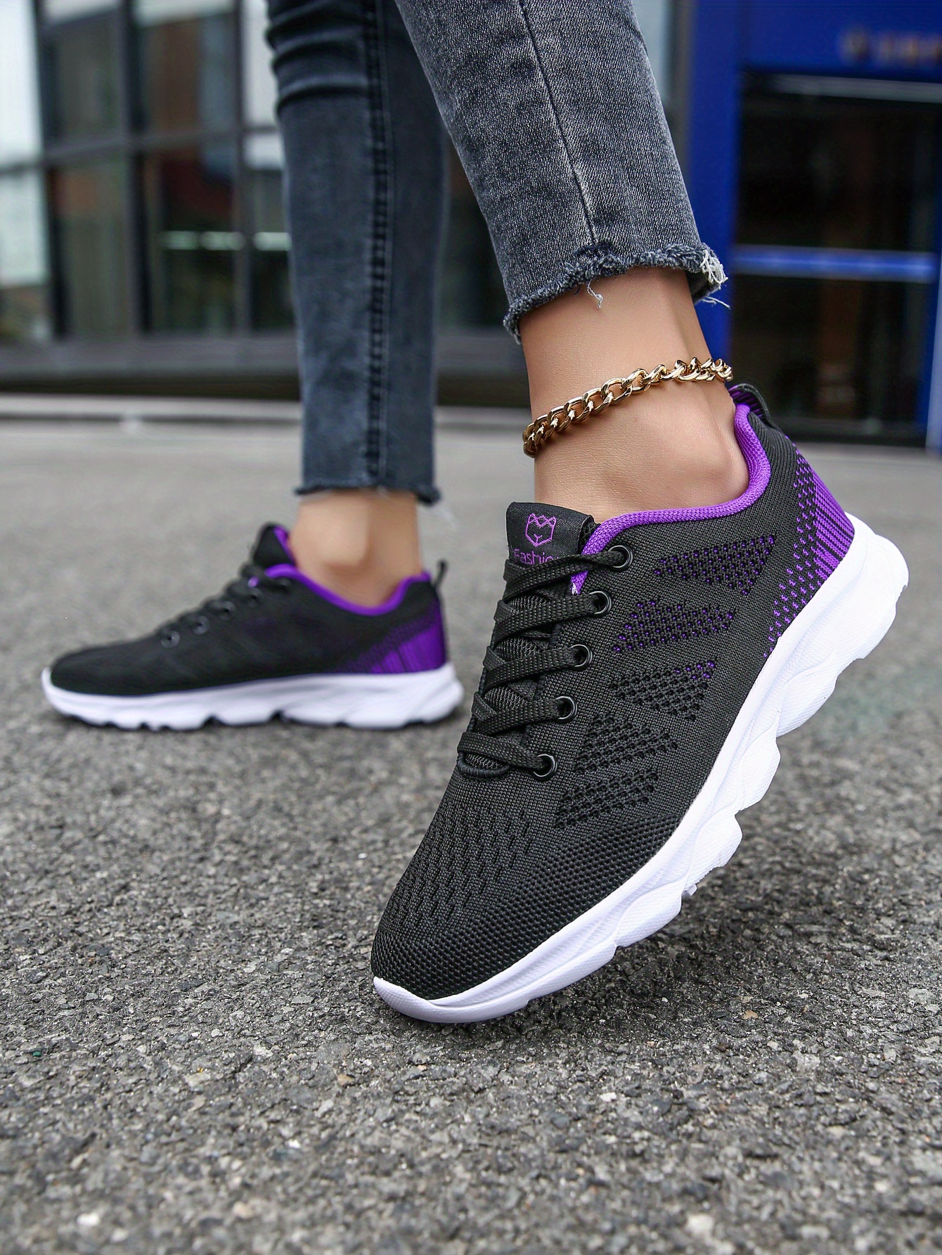 womens breathable mesh sneakers casual lace up sport shoes lightweight flying woven shoes details 10