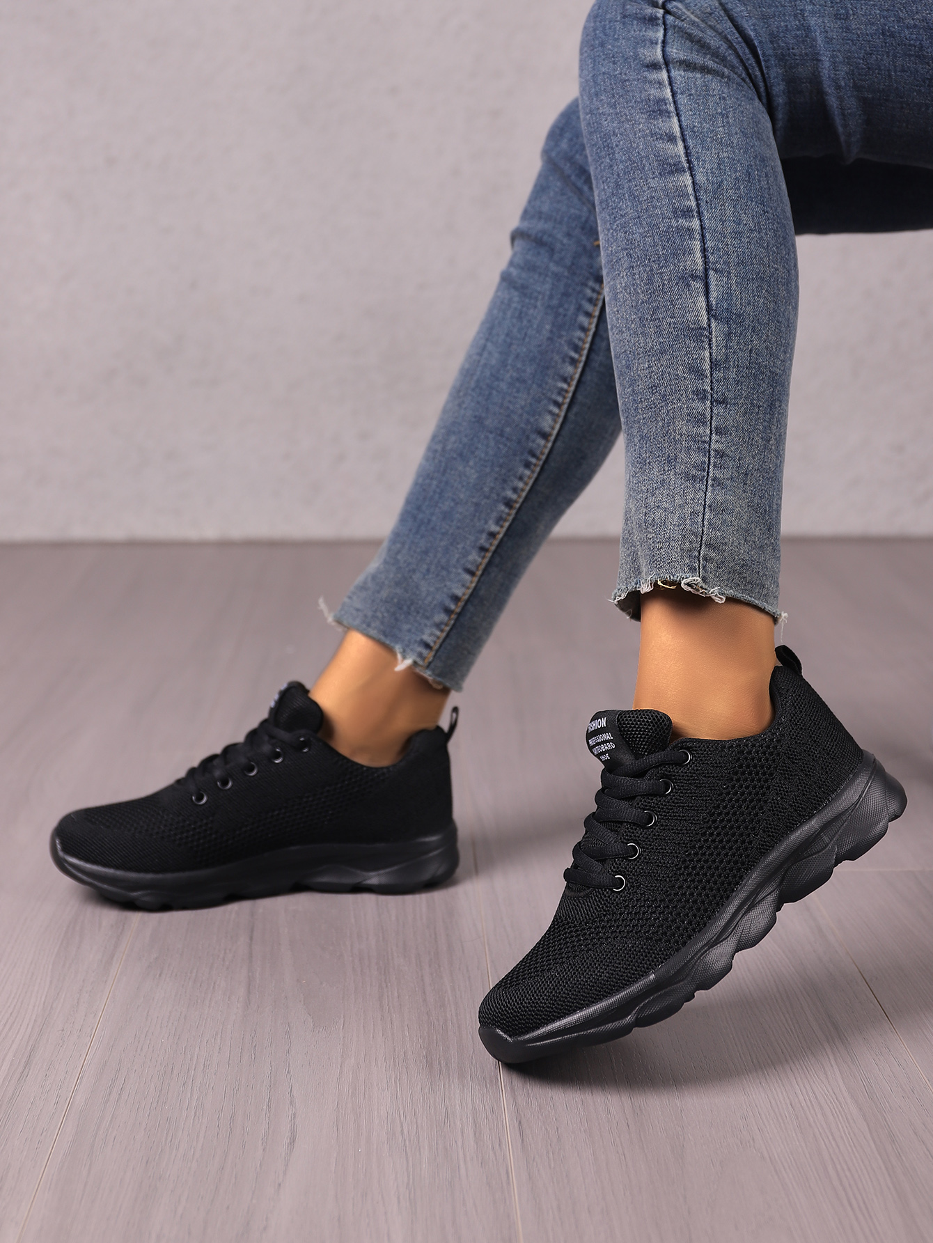 womens knit sneakers lightweight casual breathable running shoes details 3